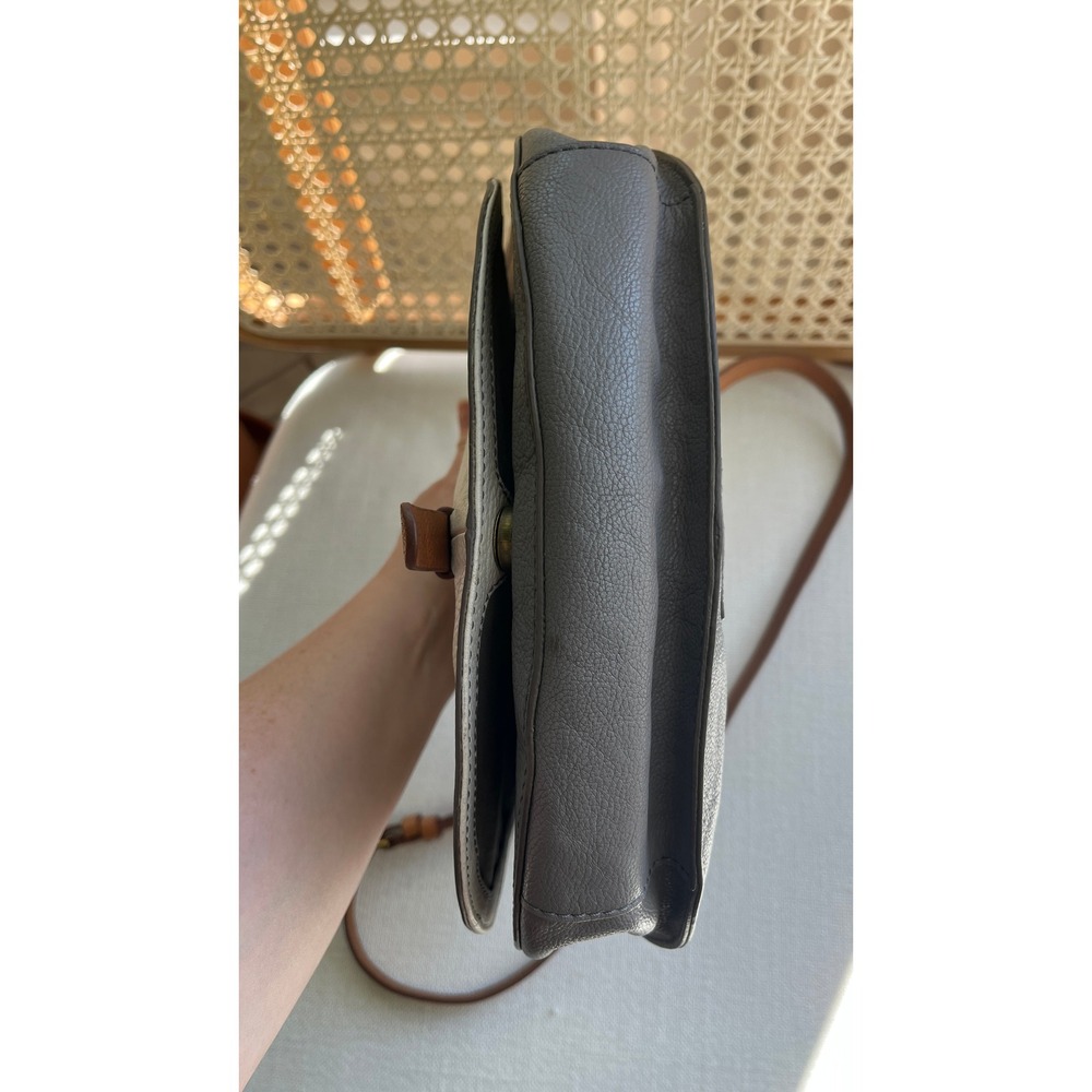 Fossil Collette Coconut Pebbled Leather Crossbody Bag Tri-Color Cream Grey Brown - Picture 11 of 11